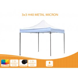 3x3 Prof Metal H40 nyitható pavilon PVC tetővel fehér