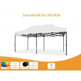3x6 Prof Metal H40 nyitható pavilon PVC fehér tetővel